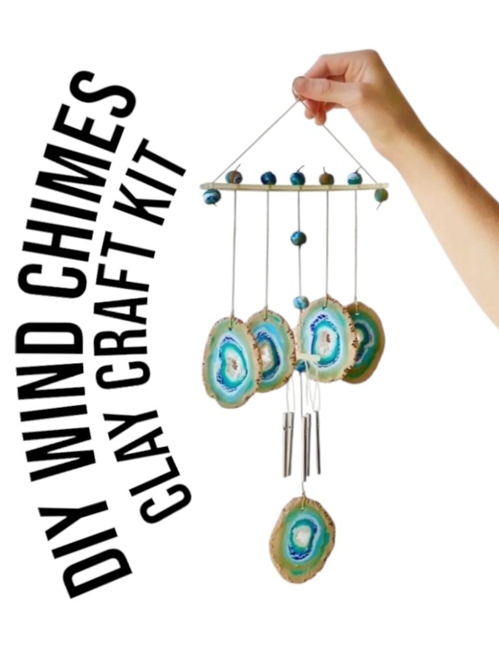 NEW Make Your Own Clay Geode Wind Chime DIY Craft Kit CHRISTMAS GIFT Stocking St